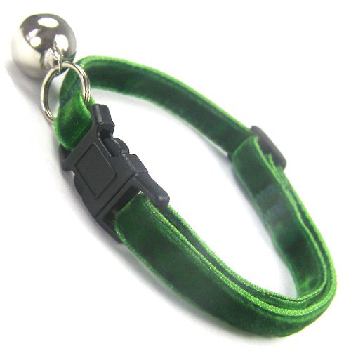 Green Double Velvet Soft Cat Collar coolcatcollars.co.uk